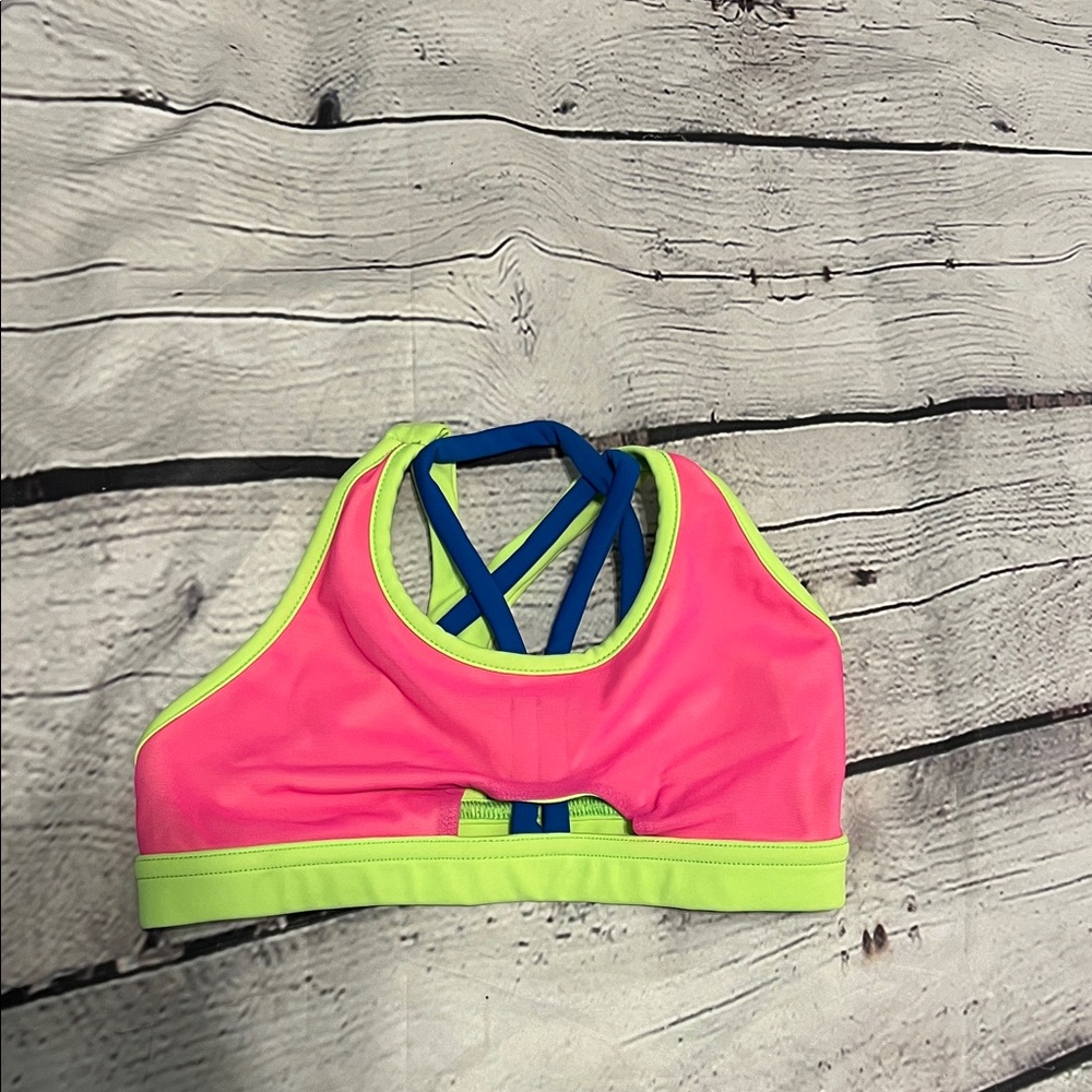 Tiger Friday top in Pink and Fiji Green
